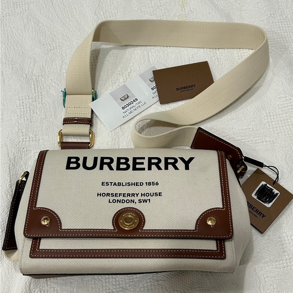 Burberry Cream and Brown Crossbody Bag